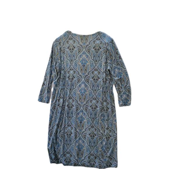 J.JILL Wearever Collection Soft Stretch Paisley Casual Dress Size Medium - Picture 8 of 8